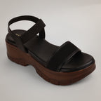 Layla Chunky Platform Wedge Sandals - Black