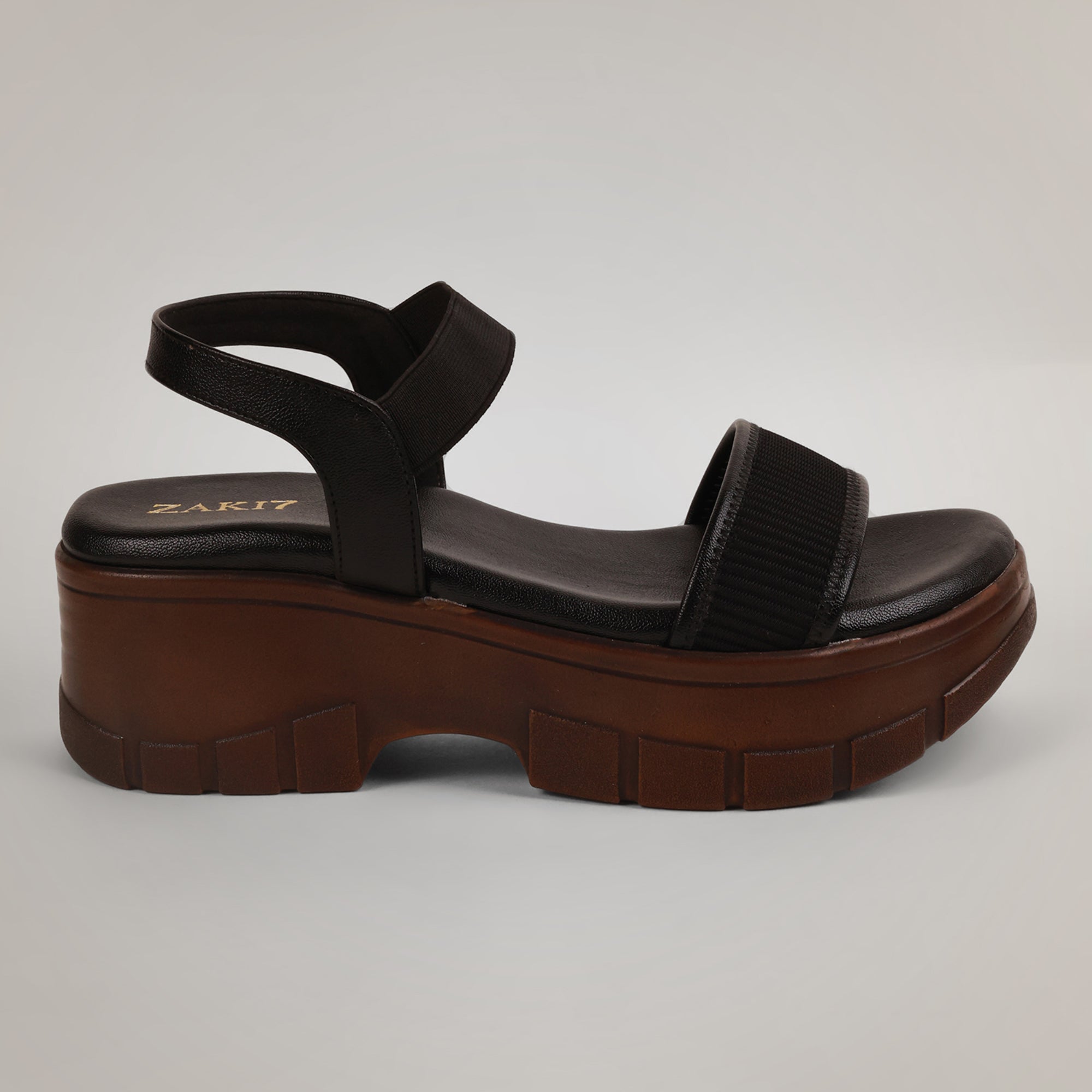 Layla Chunky Platform Wedge Sandals - Black