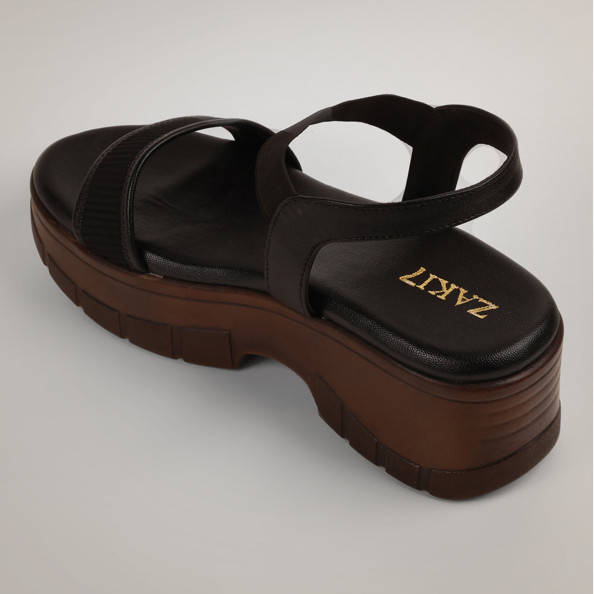 Layla Chunky Platform Wedge Sandals - Black