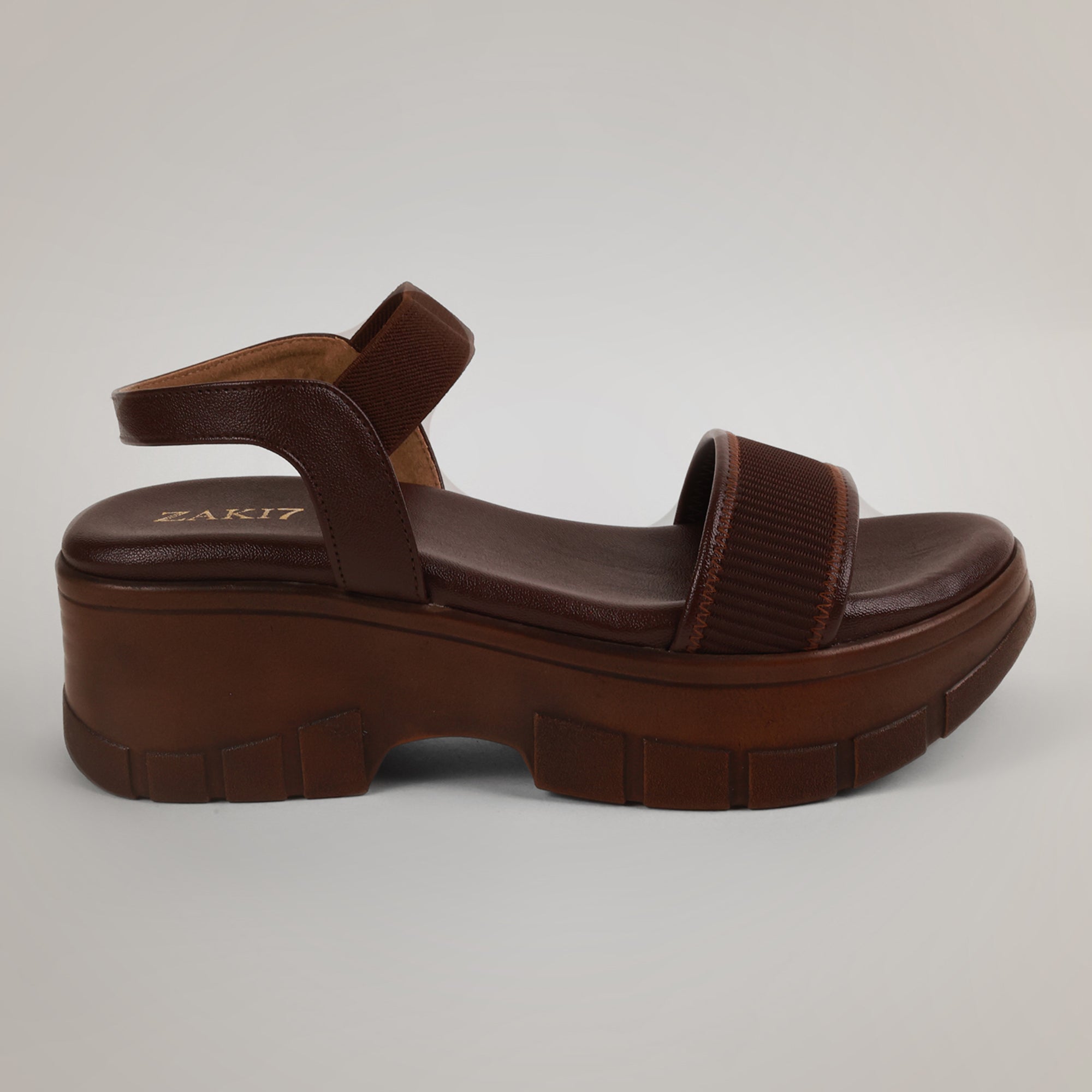 Layla Chunky Platform Wedge Sandals - Brown