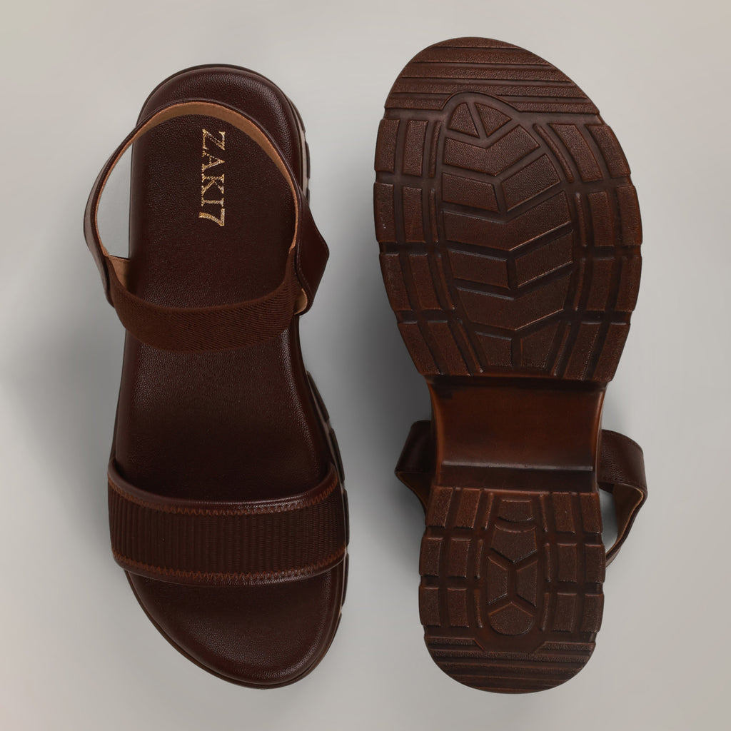 Layla Chunky Platform Wedge Sandals - Brown