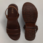 Layla Chunky Platform Wedge Sandals - Brown