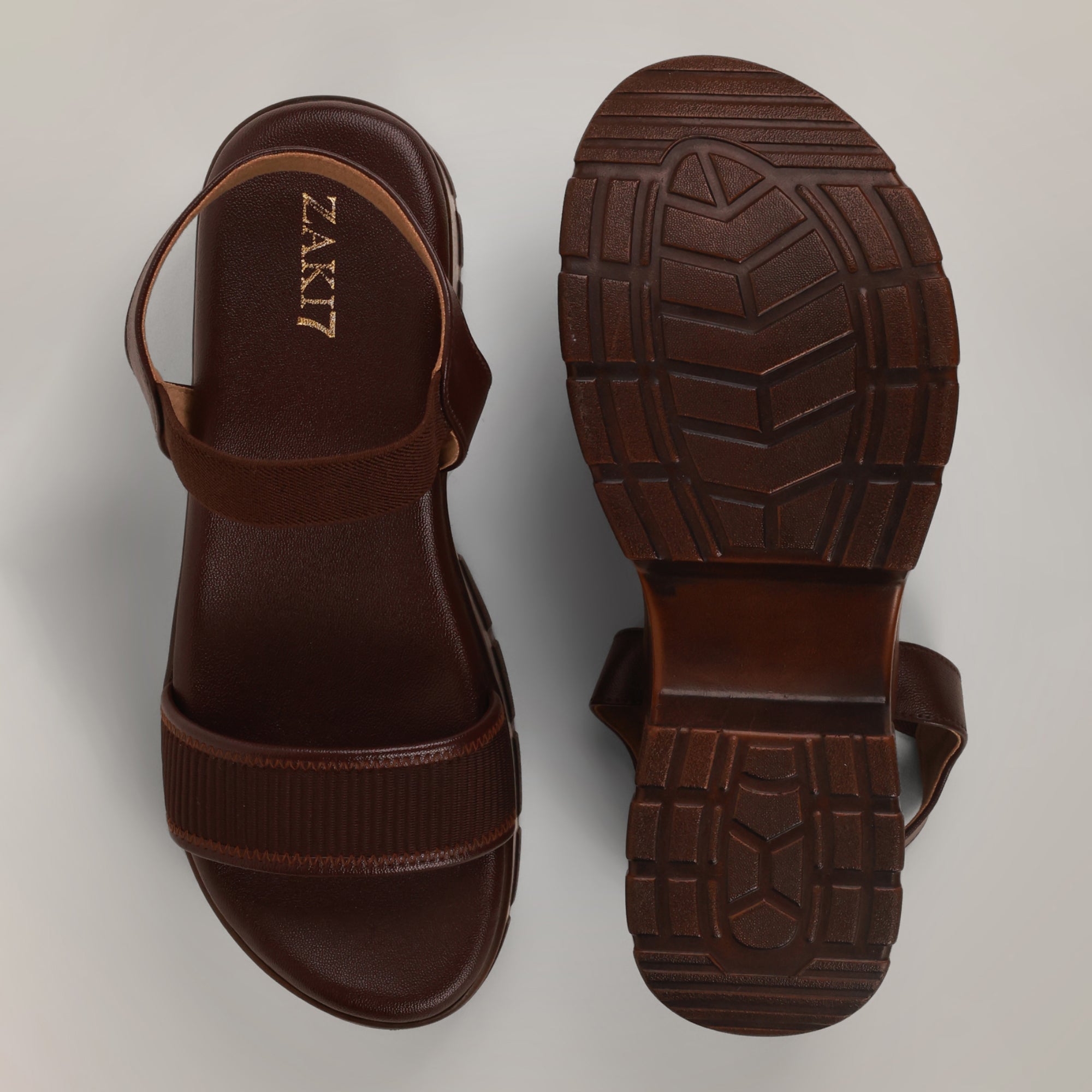 Layla Chunky Platform Wedge Sandals - Brown