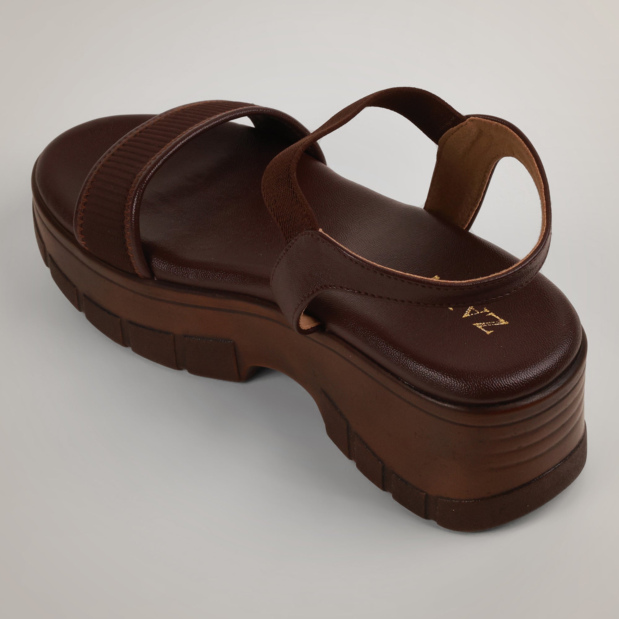 Layla Chunky Platform Wedge Sandals - Brown