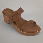 Mary Platform Wedge Sandal - Brown