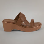 Mary Platform Wedge Sandal - Brown
