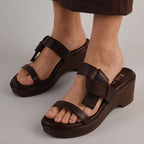 Mary Platform Wedge Sandal - Dark Chocolate