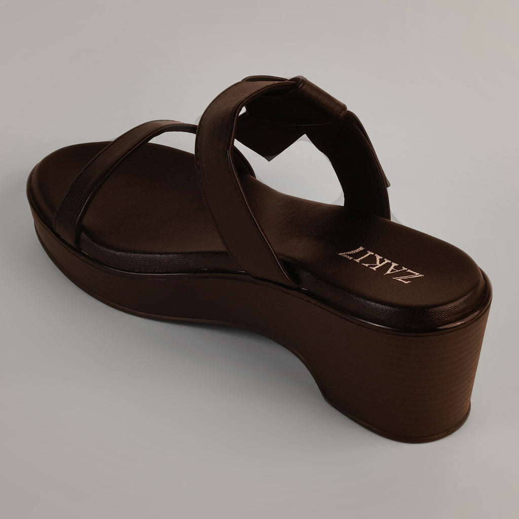 Mary Platform Wedge Sandal - Dark Chocolate