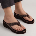 Mytra Platform Wedge Sandals - Black