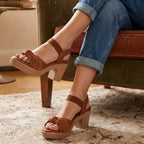 Ramy Platform Block Heel - Tan