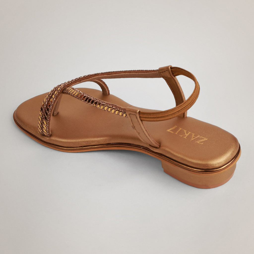 Rayna Embellished Strappy Heels - Antique