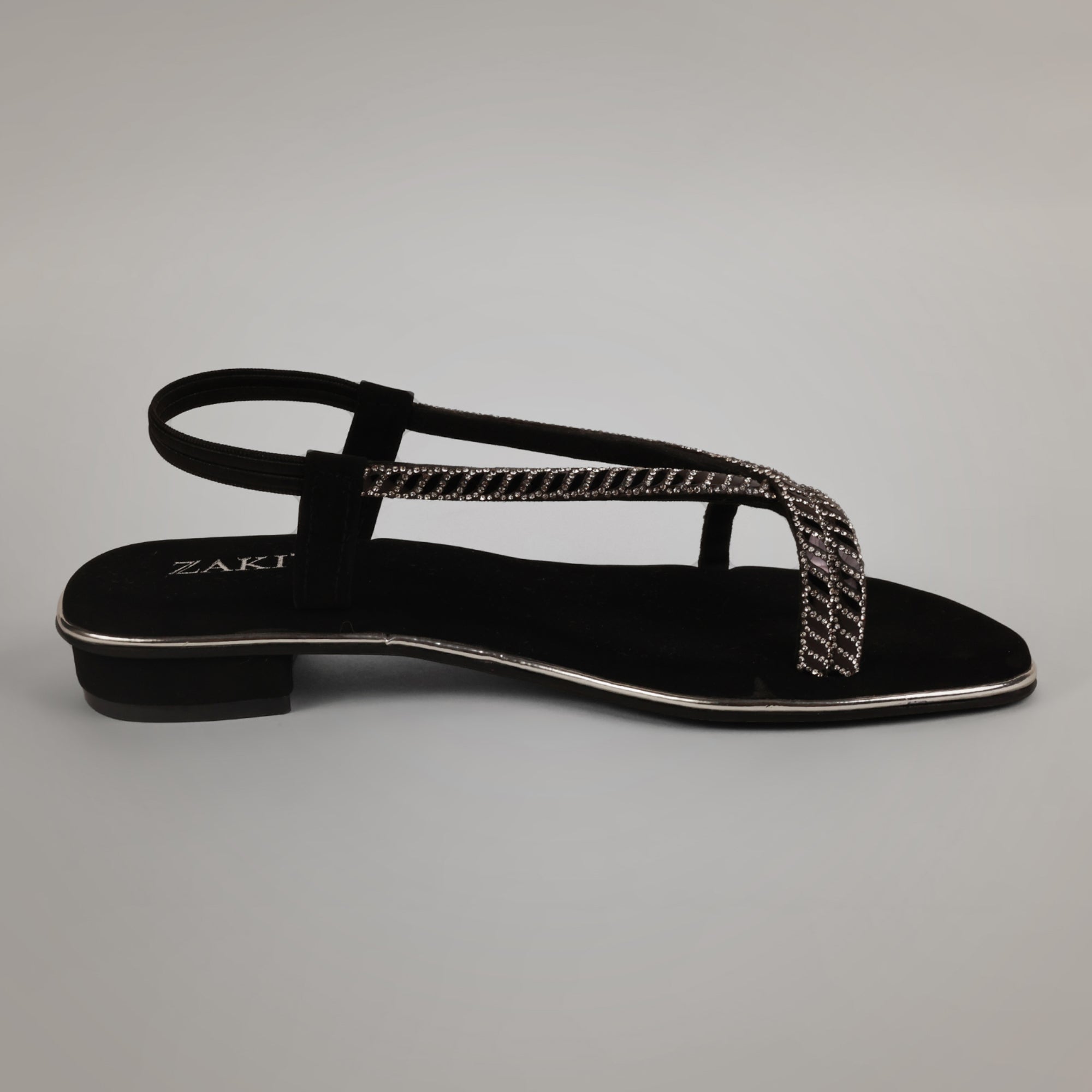 Rayna Embellished Strappy Heels - Black