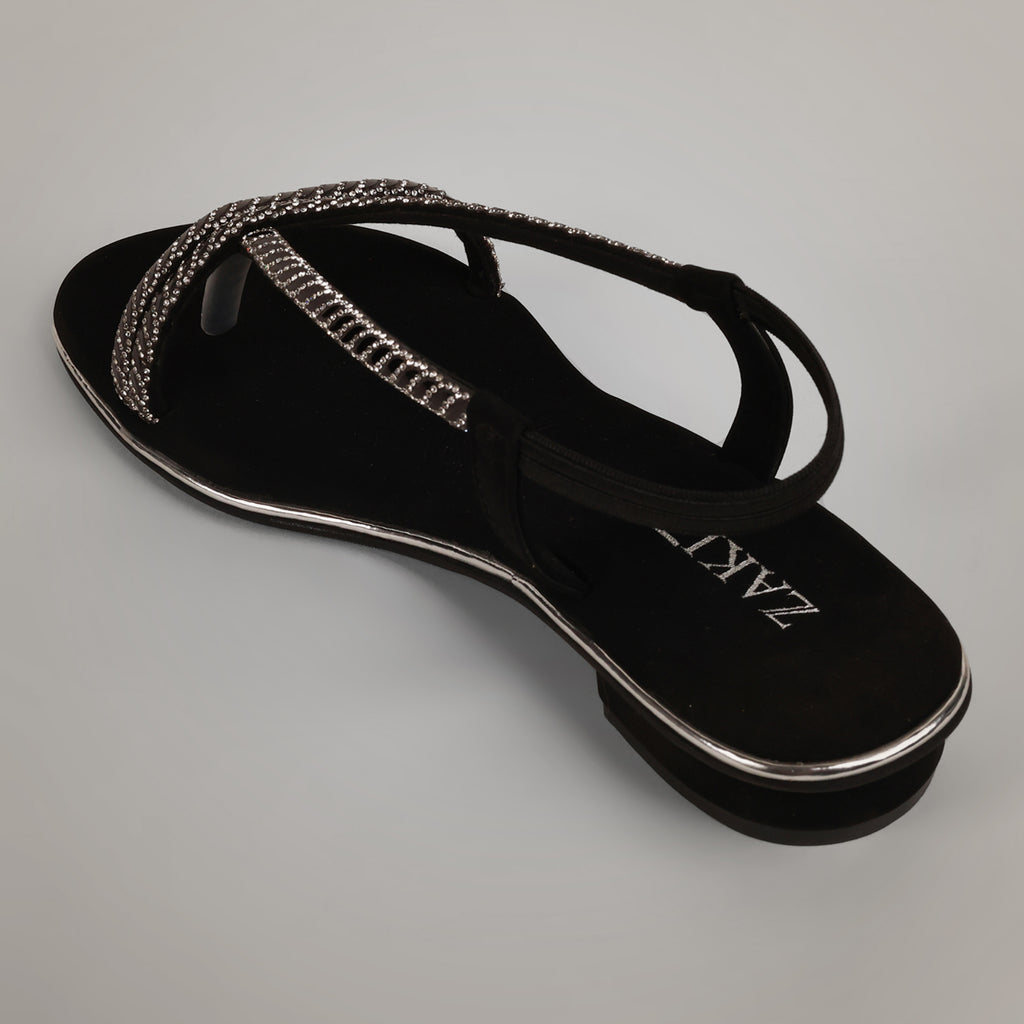 Rayna Embellished Strappy Heels - Black