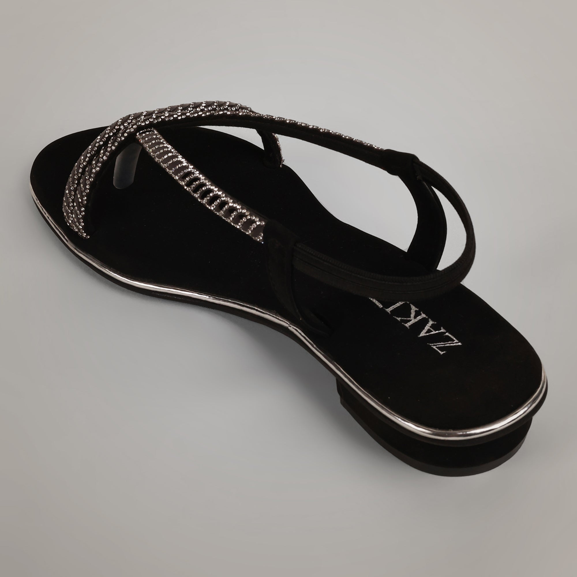 Rayna Embellished Strappy Heels - Black
