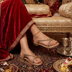 Rayna Embellished Strappy Heels - Gold