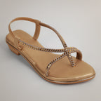 Rayna Embellished Strappy Heels - Gold