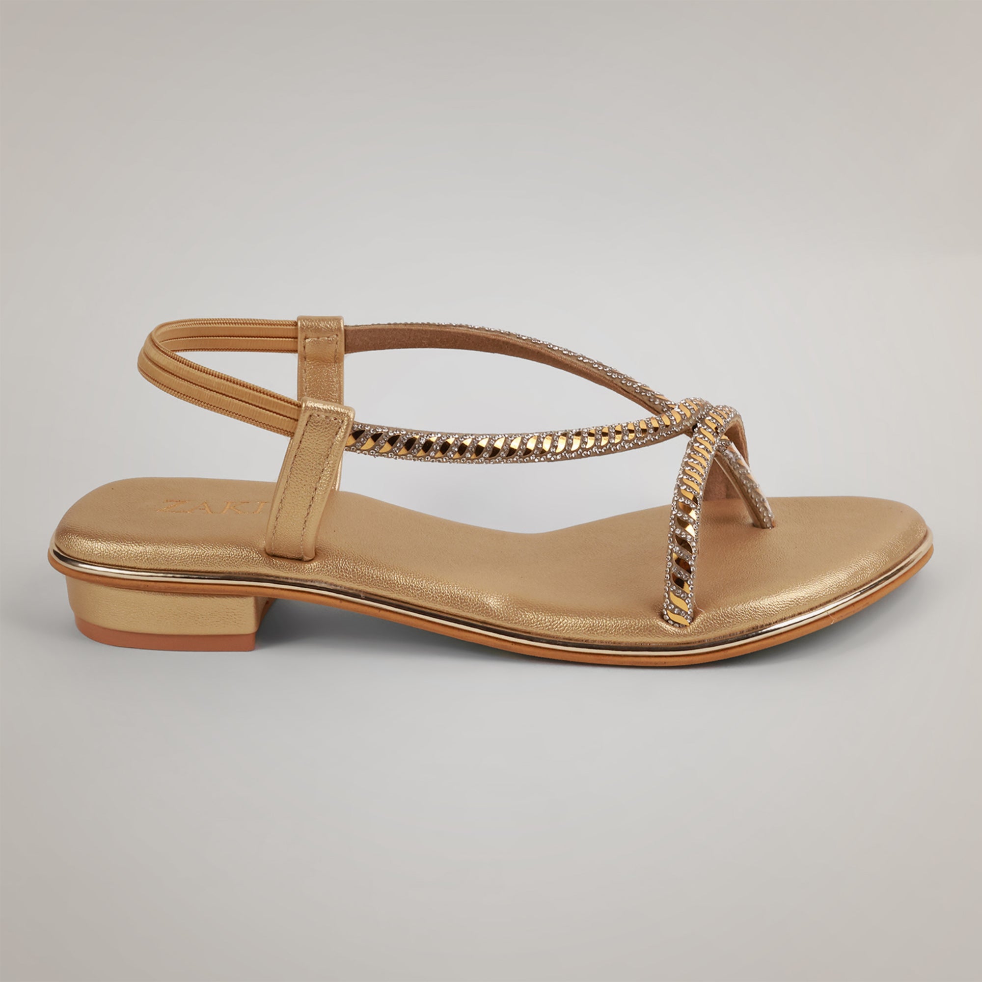 Rayna Embellished Strappy Heels - Gold