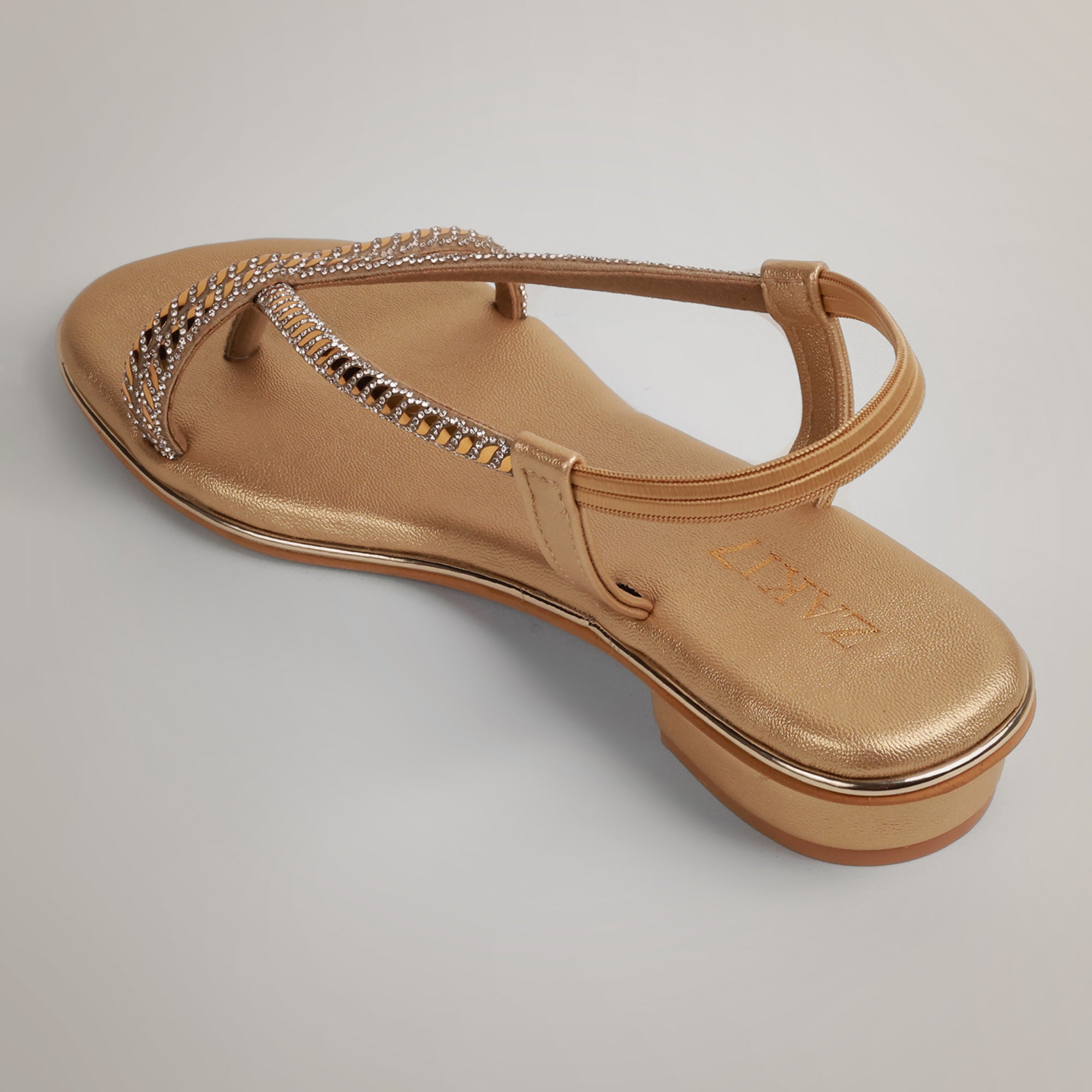 Rayna Embellished Strappy Heels - Gold