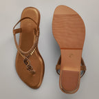 Valy Embellished Strappy Sandals - Gold