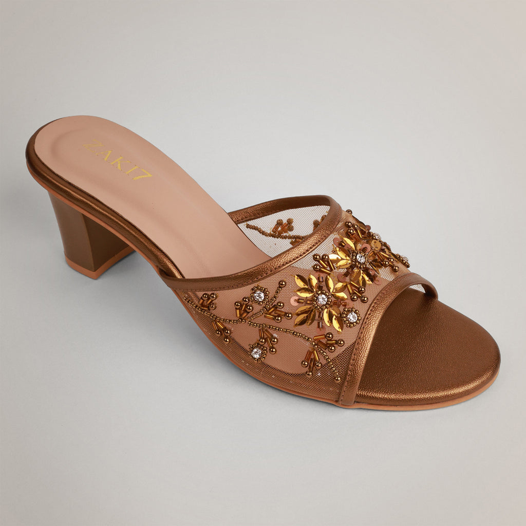 Amyy Heeled Mules - Antique