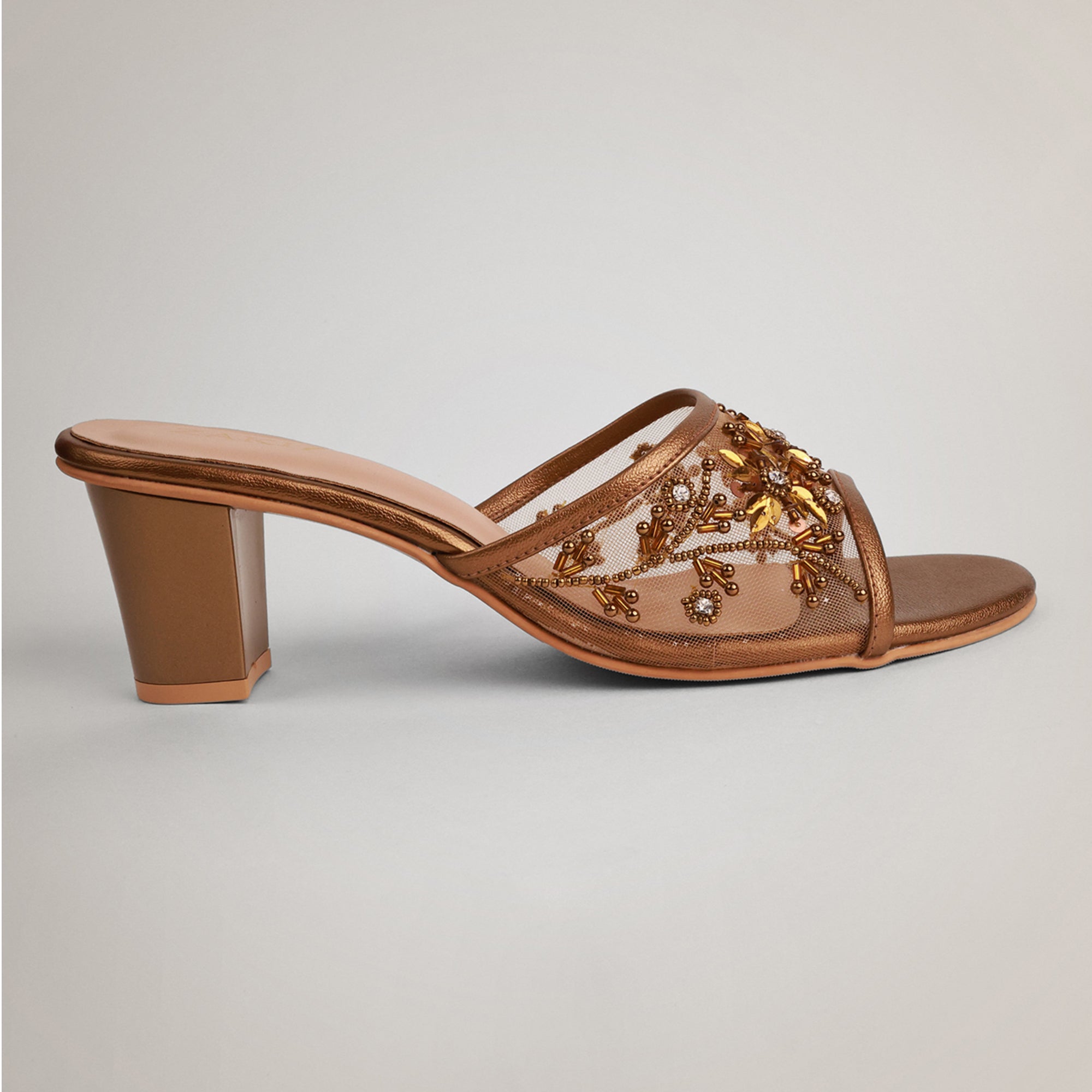 Amyy Heeled Mules - Antique