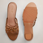 Amyy Heeled Mules - Antique