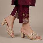 Amyy Heeled Mules - Offwhite