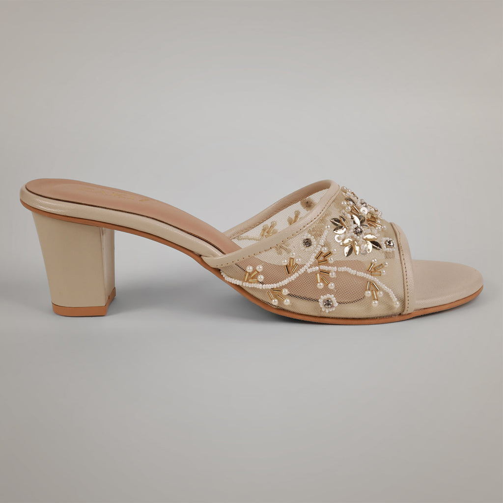 Amyy Heeled Mules - Offwhite