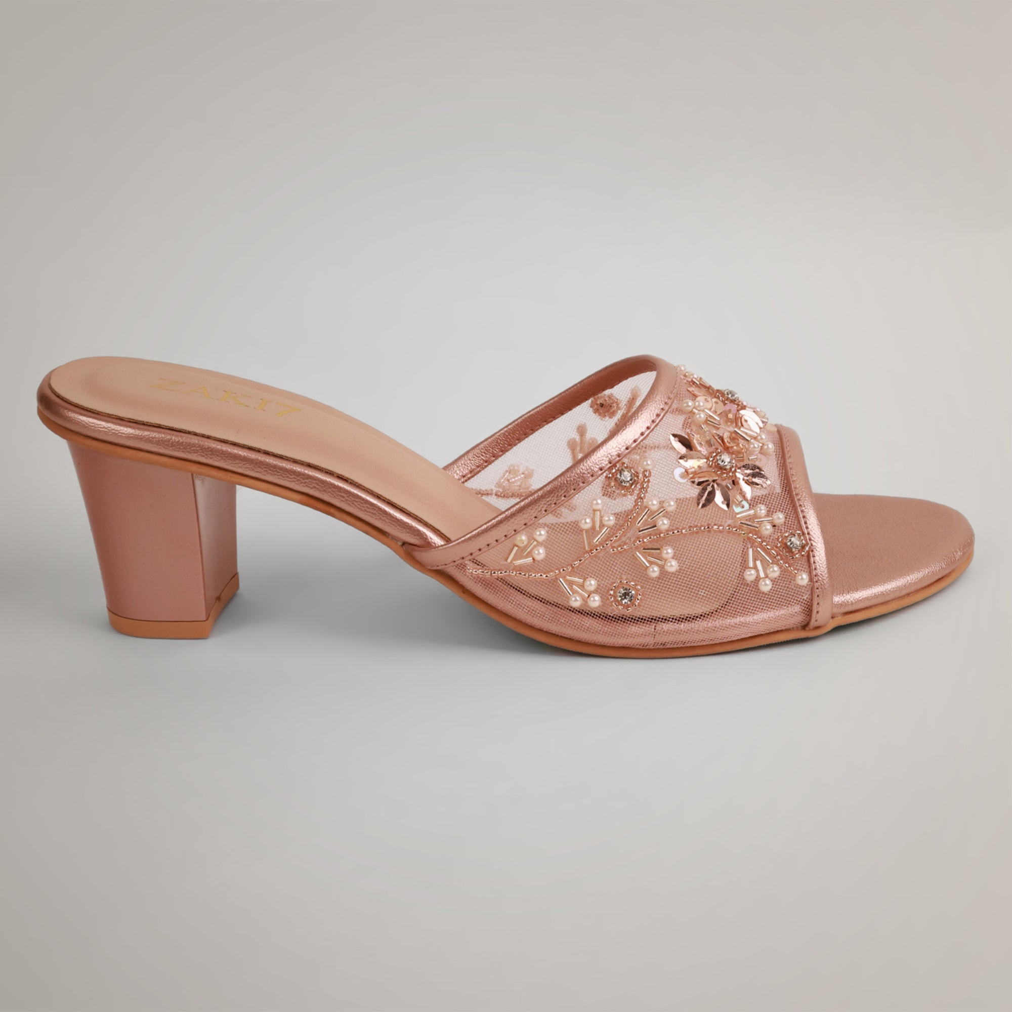 Amyy Heeled Mules - Rosegold