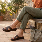 Anya Studded Platform Wedges - Dark Chocolate