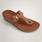 Liyah Cork Wedges - Tan