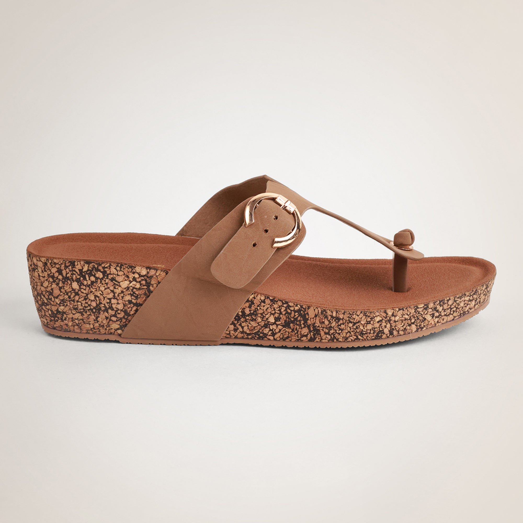 Liyah Cork Wedges - Tan