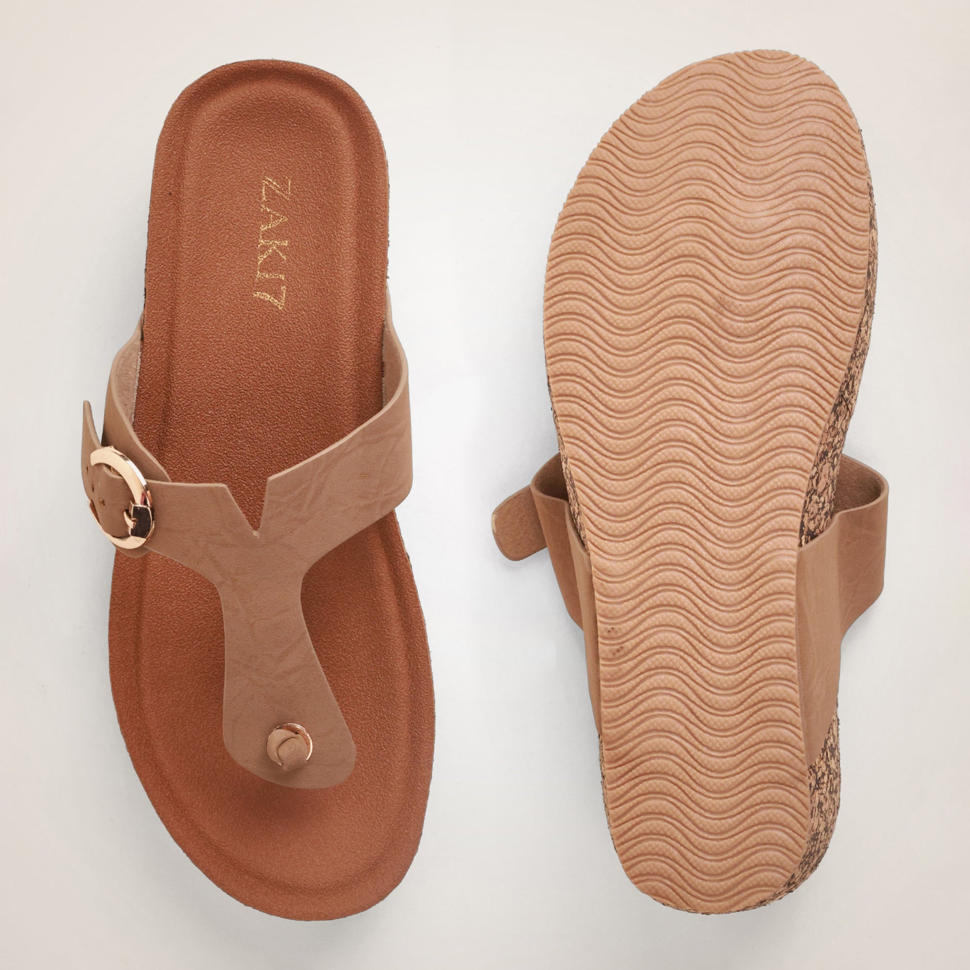Liyah Cork Wedges - Tan