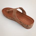 Liyah Cork Wedges - Tan