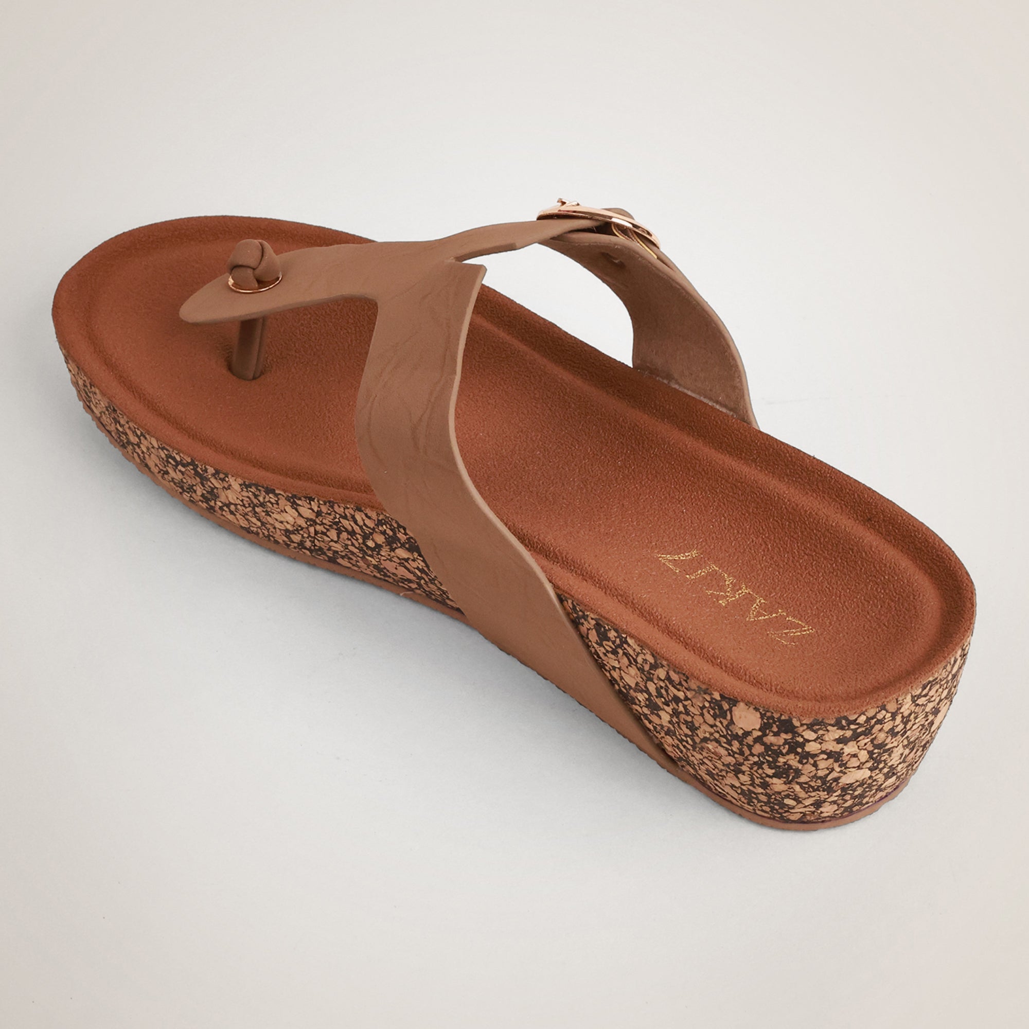 Liyah Cork Wedges - Tan