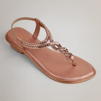 Valy Embellished Strappy Sandals - Rosegold